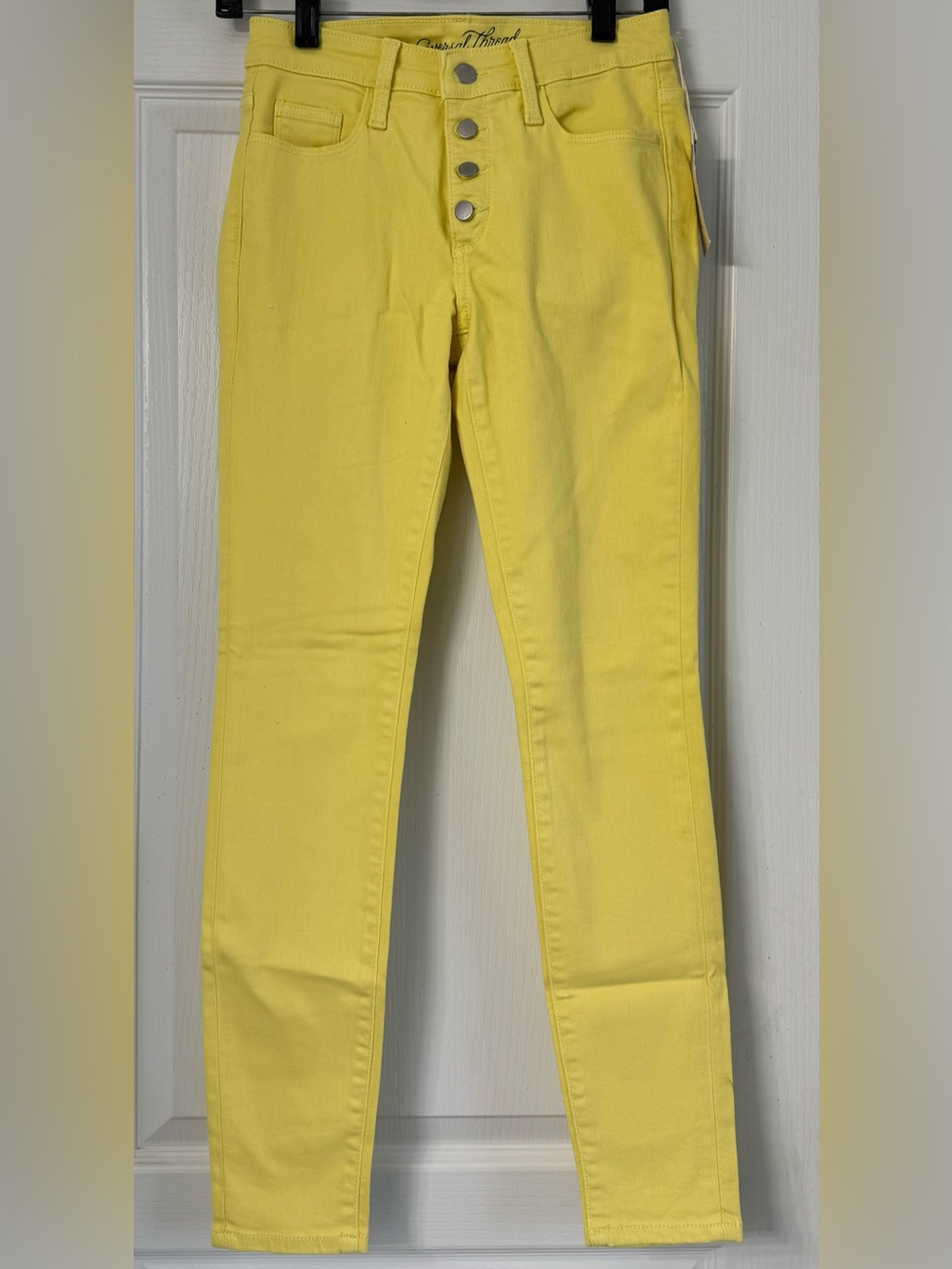 Universal Thread Yellow High-Rise Button-Fly Skinny Jeans